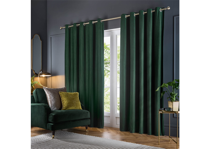 Corinthian Eyelet, Forest - Ready Made Curtains - Image 7